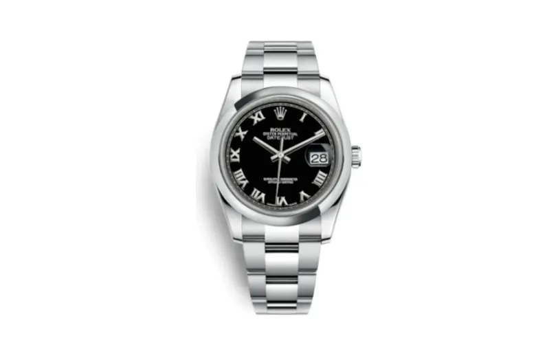 Rolex Datejust 36 Stainless Steel Domed / Oyster / Black Roman