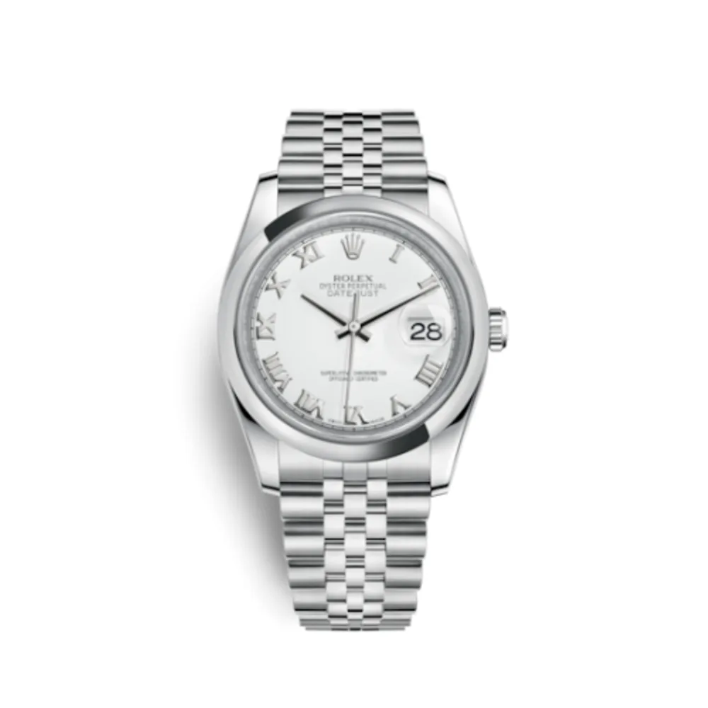Rolex Datejust 36 Stainless Steel Domed / Jubilee / White Roman