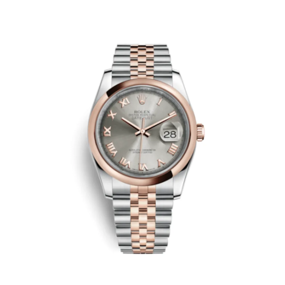 Rolex Datejust 36 Rolesor Everose Domed / Oyster / Steel Roman