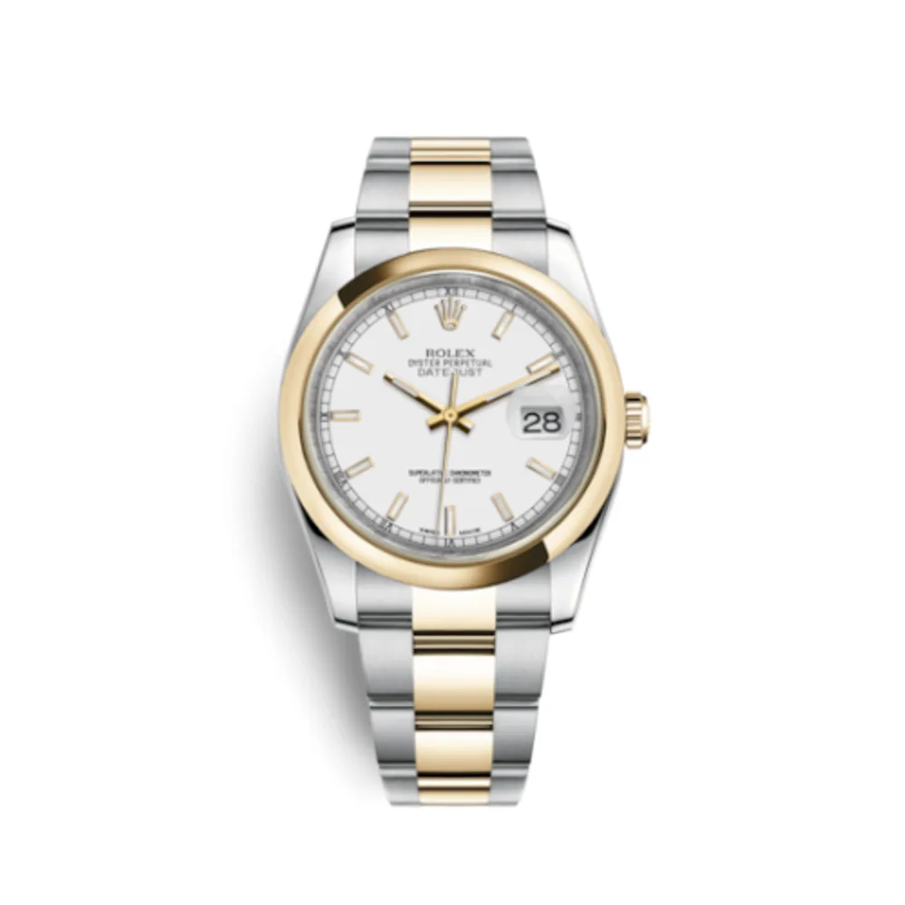 Rolex Datejust 36 Rolesor Yellow Domed / Oyster / White