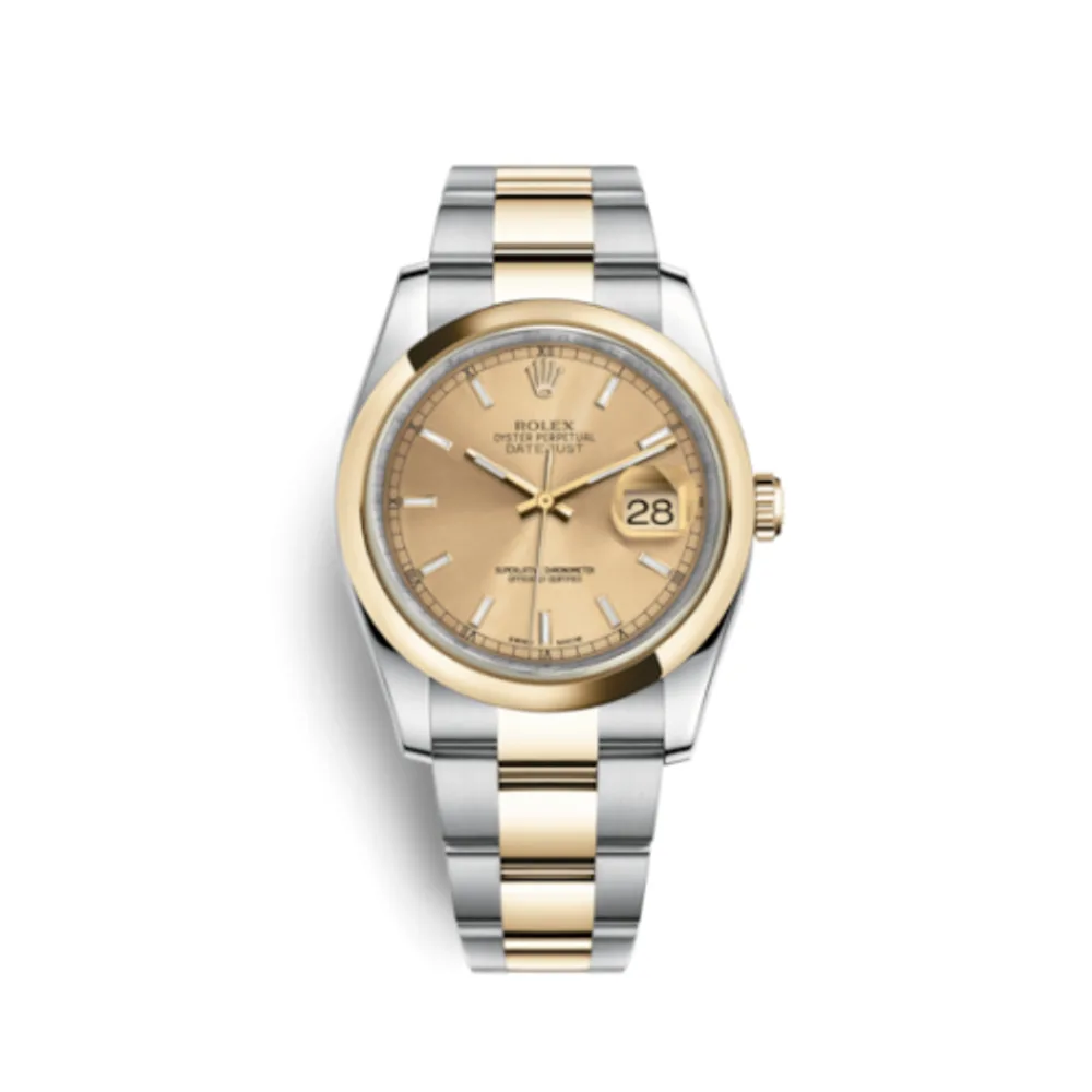Rolex Datejust 36 Rolesor Yellow Domed / Oyster / Champagne