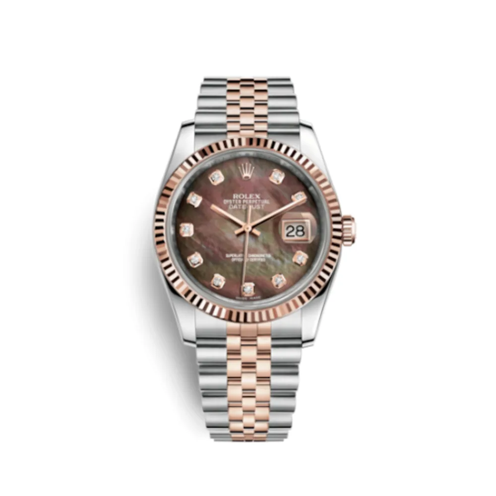 Rolex Datejust 36 Rolesor Everose Fluted / Jubilee / Black MOP