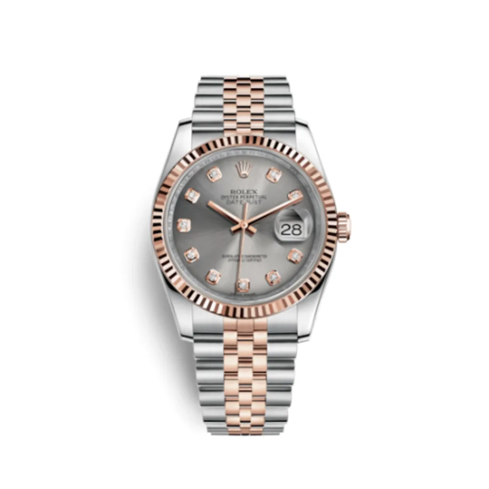 Rolex Datejust 36 Rolesor Everose Fluted / Jubilee / Steel Diamonds