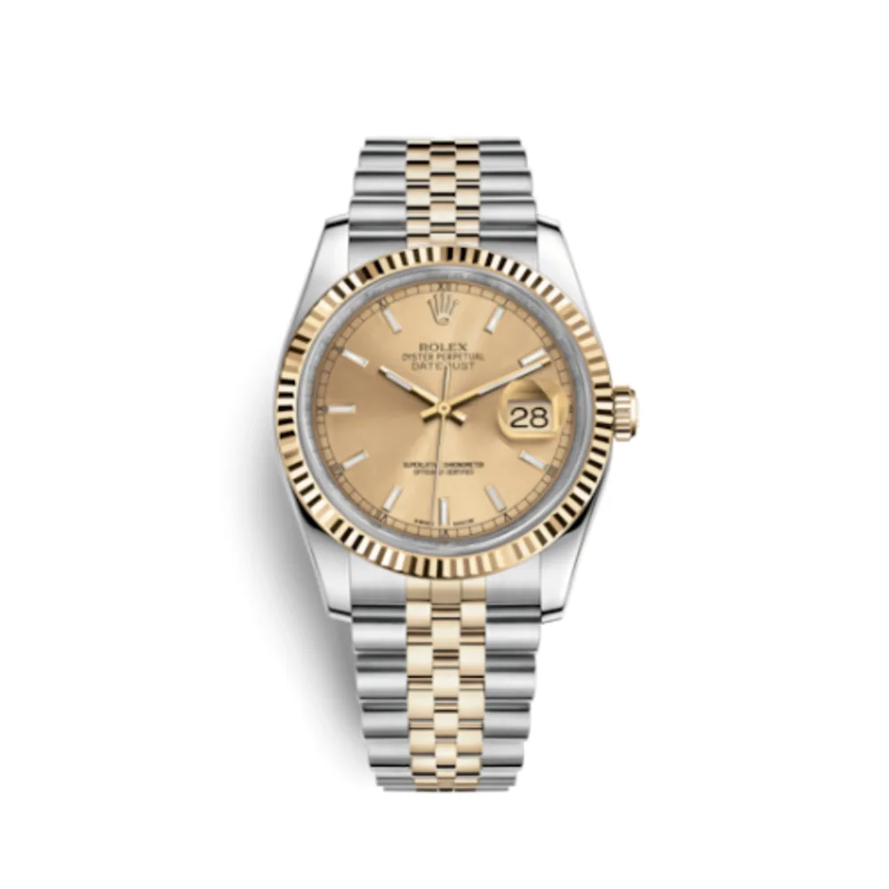 Rolex Datejust 36 Rolesor Yellow Fluted / Jubilee / Champagne