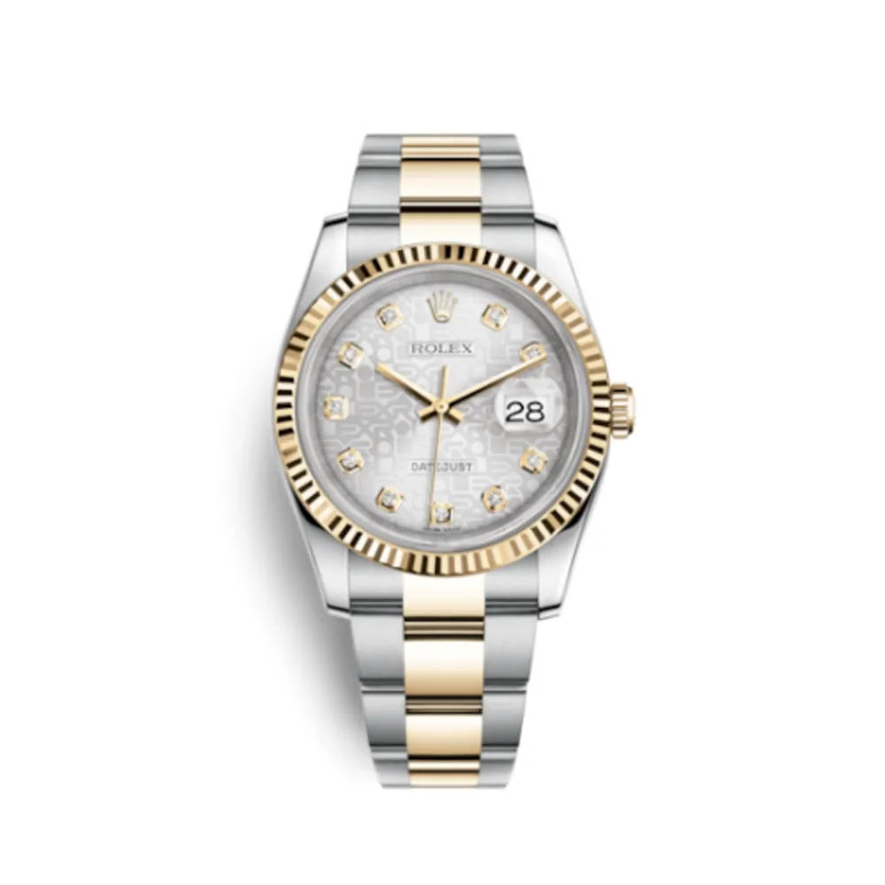 Rolex Datejust 36 Rolesor Yellow Fluted / Oyster / Silver Computer