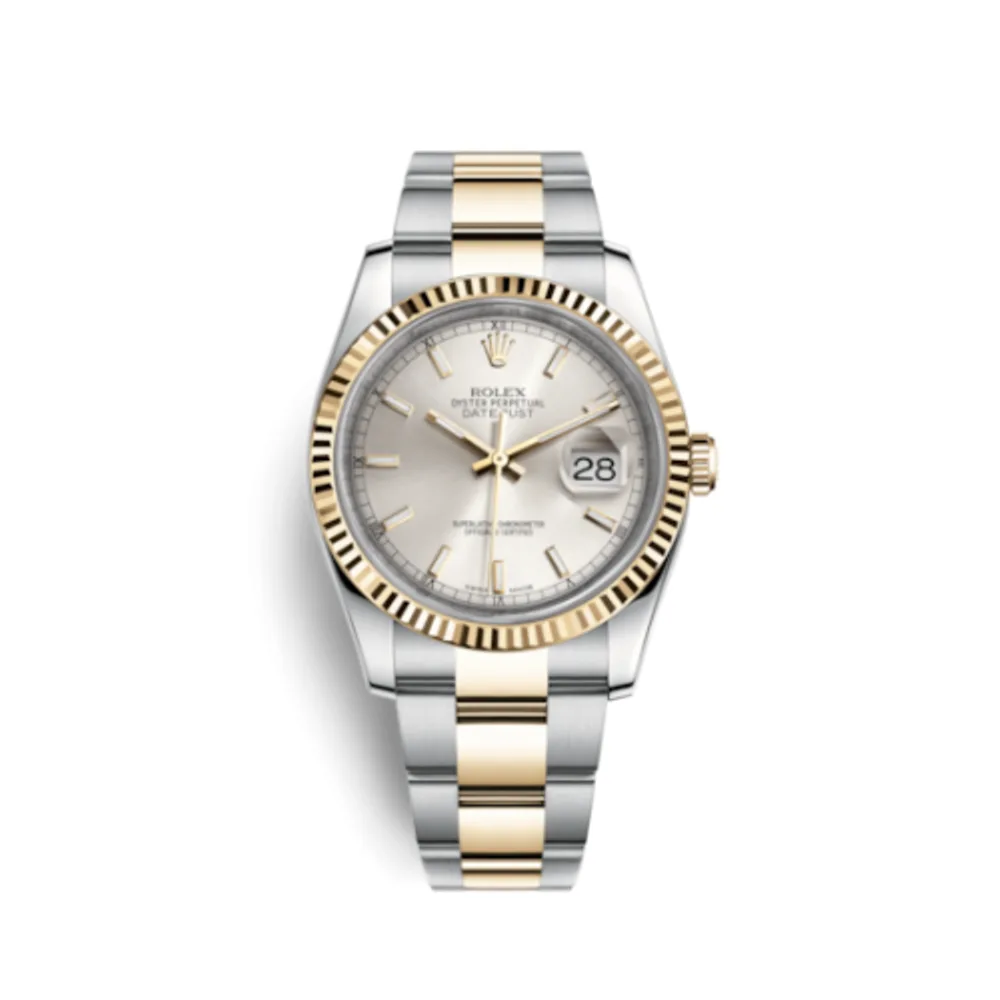 Rolex Datejust 36 Rolesor Yellow Fluted / Oyster / Silver