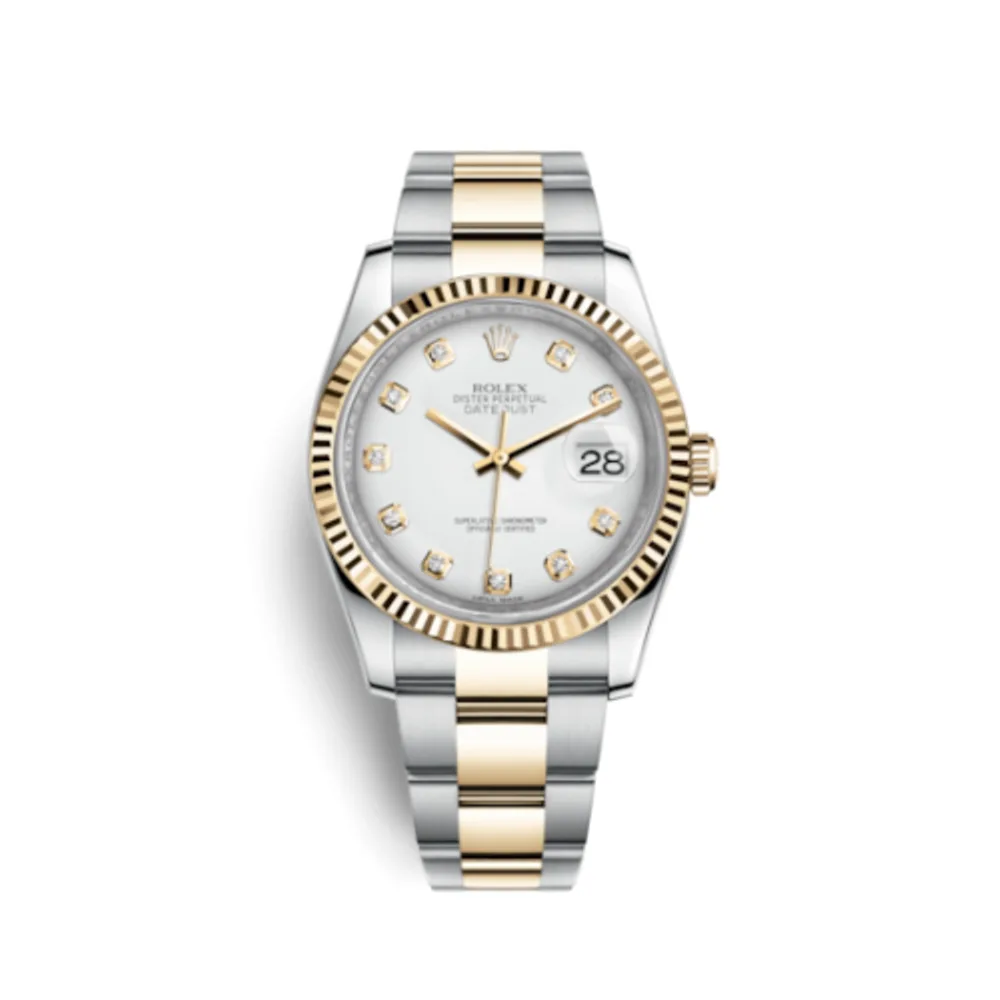 Rolex Datejust 36 Rolesor Yellow Fluted / Oyster / White Diamond
