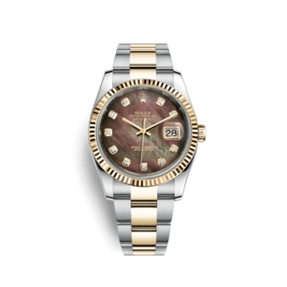 Rolex Datejust 36 Rolesor Yellow Fluted / Oyster / Black MOP