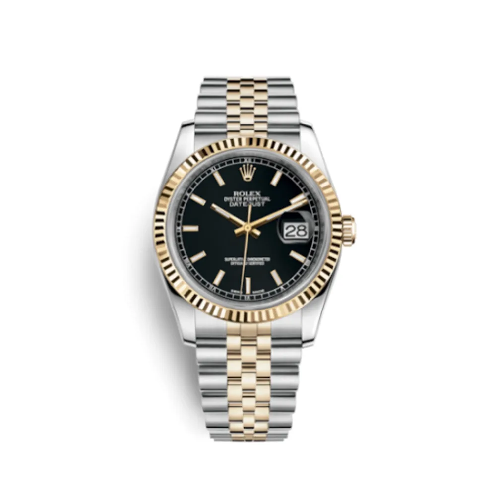 Rolex Datejust 36 Rolesor Yellow Fluted / Jubilee / Black