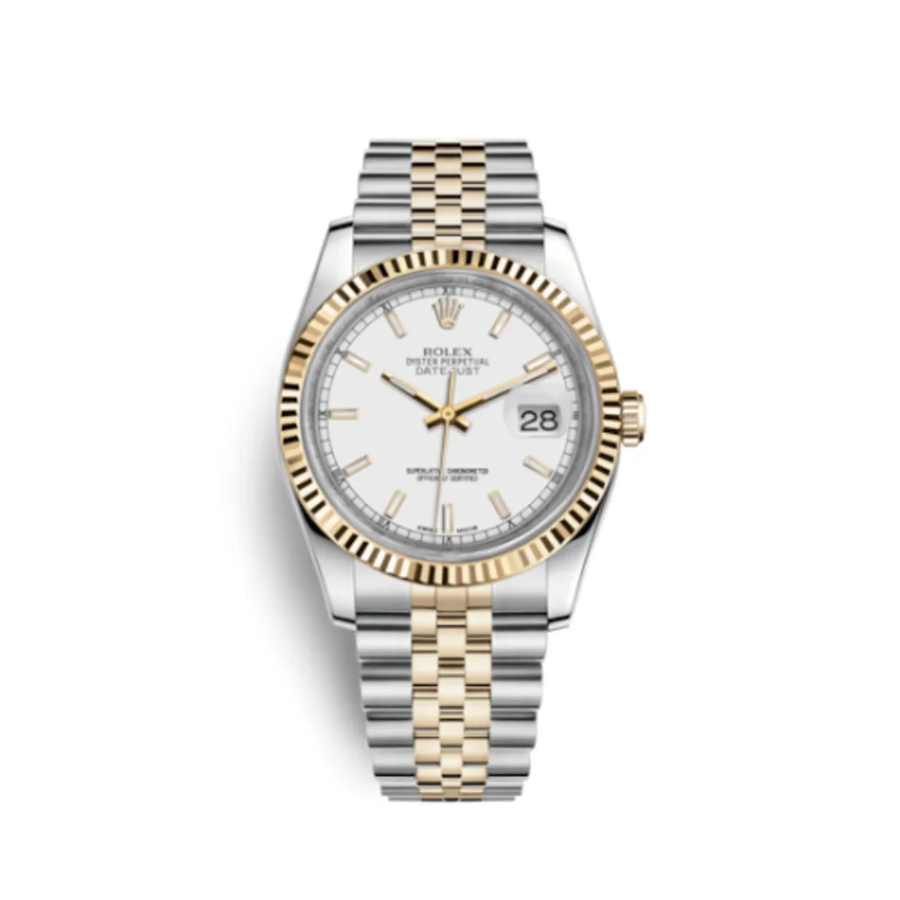 Rolex Datejust 36 Rolesor Yellow Fluted / Jubilee / White