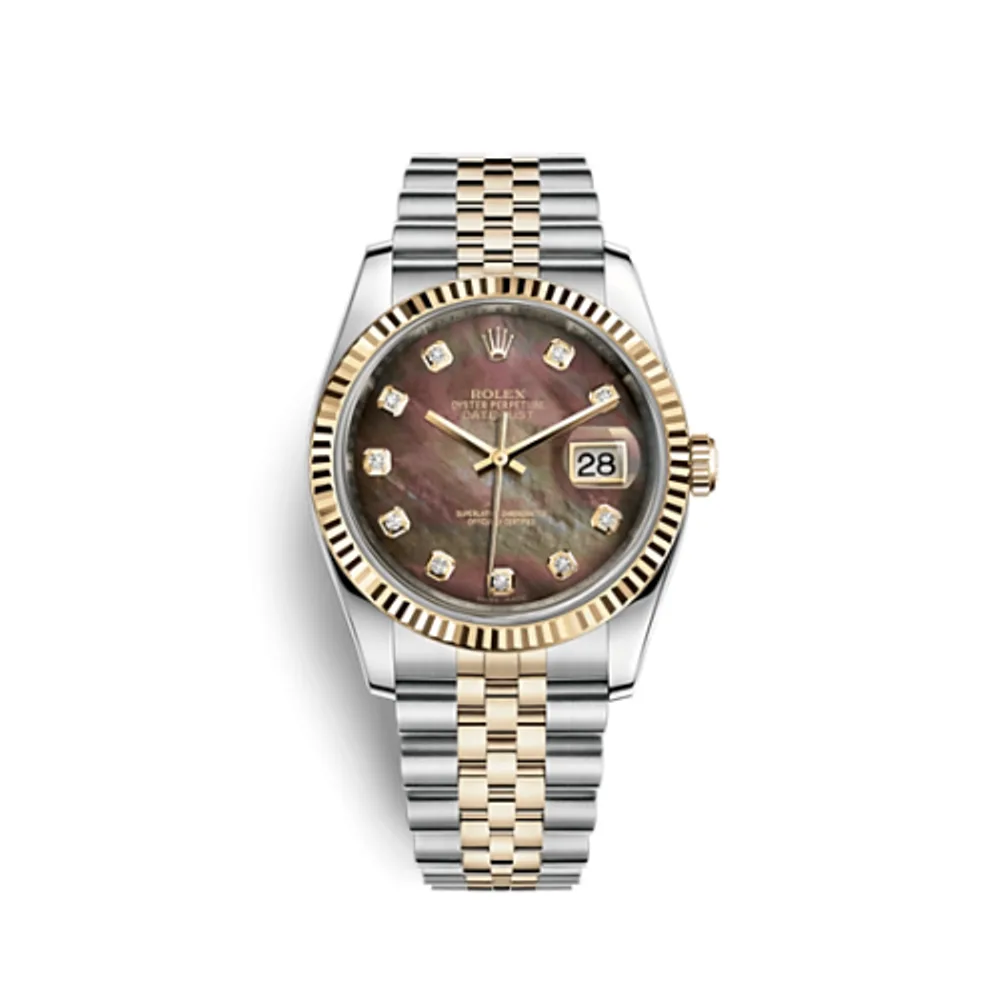 Rolex Datejust 36 Rolesor Yellow Fluted / Jubilee / Black MOP