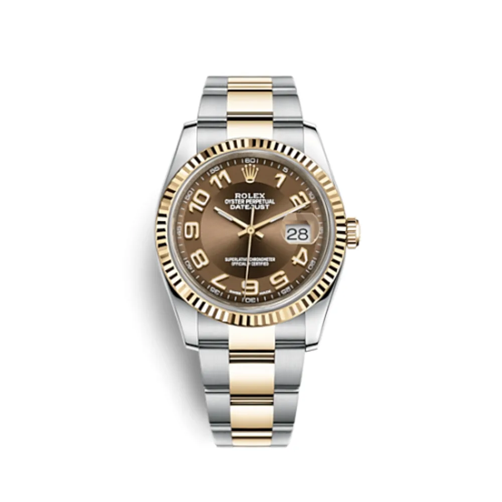 Rolex Datejust 36 Rolesor Yellow Fluted/ Oyster / Bronze Arabic