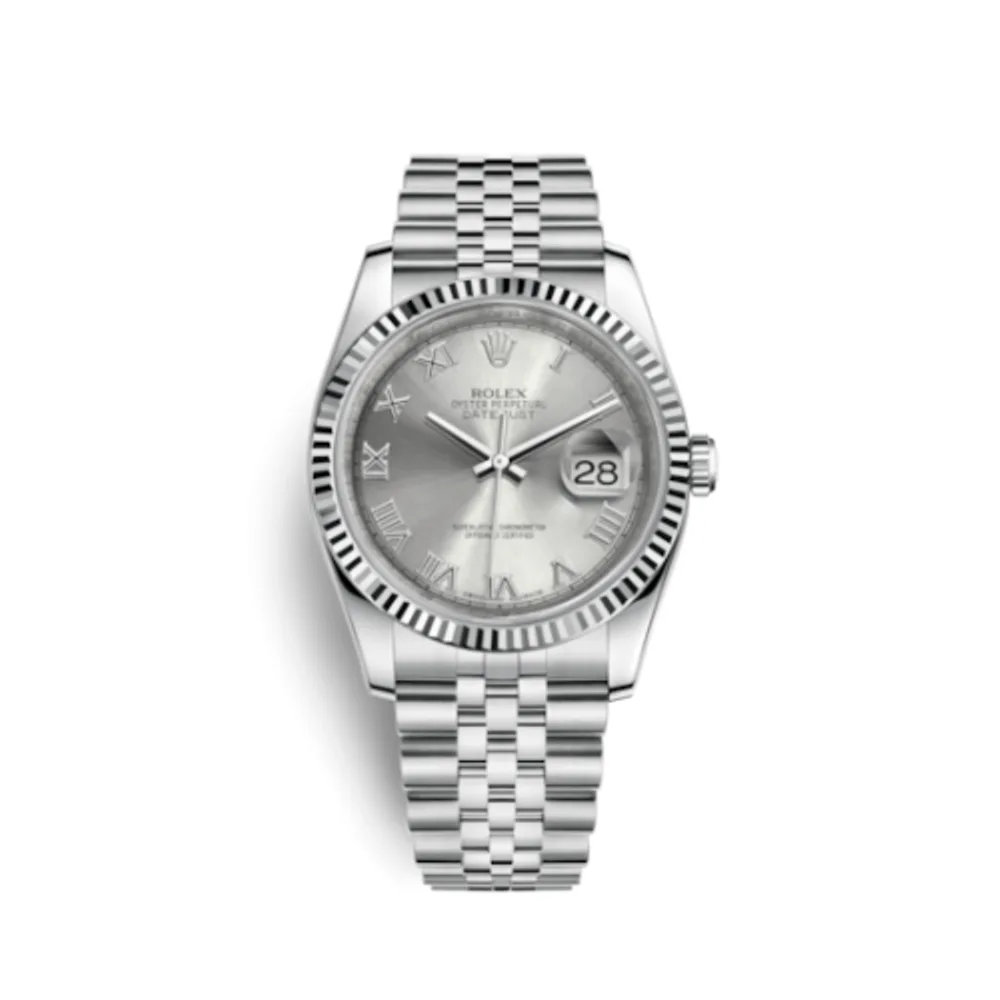Rolex Datejust 36 Stainless Steel Fluted / Jubilee / Rhodium Roman