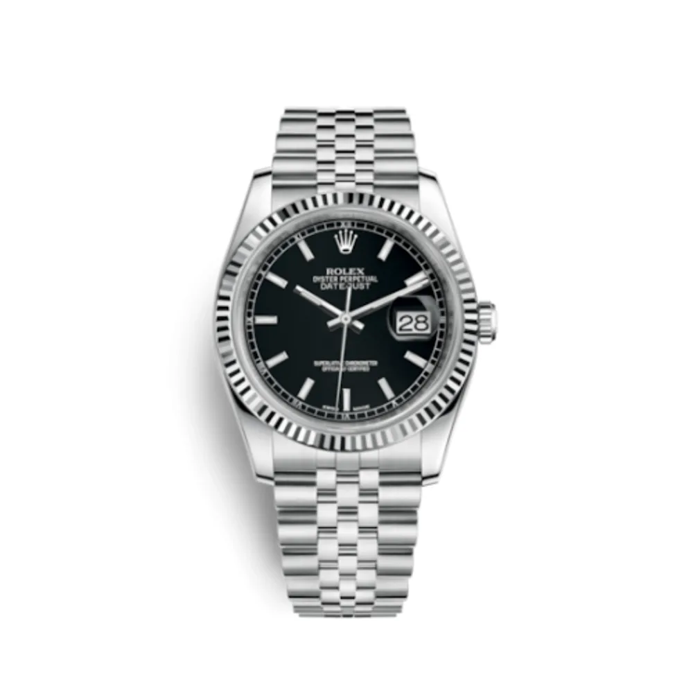 Rolex Datejust 36 Stainless Steel Fluted / Jubilee / Black
