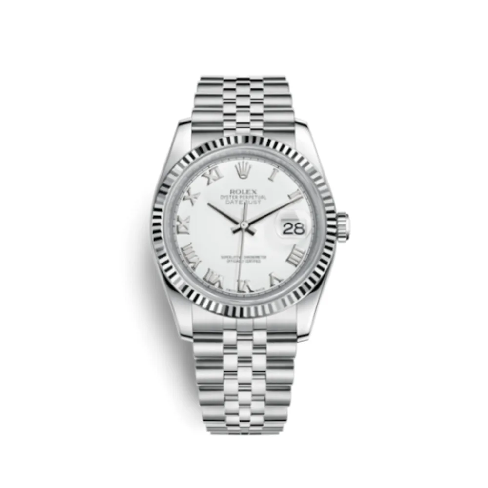 Rolex Datejust 36 Stainless Steel Fluted / Jubilee / White Roman