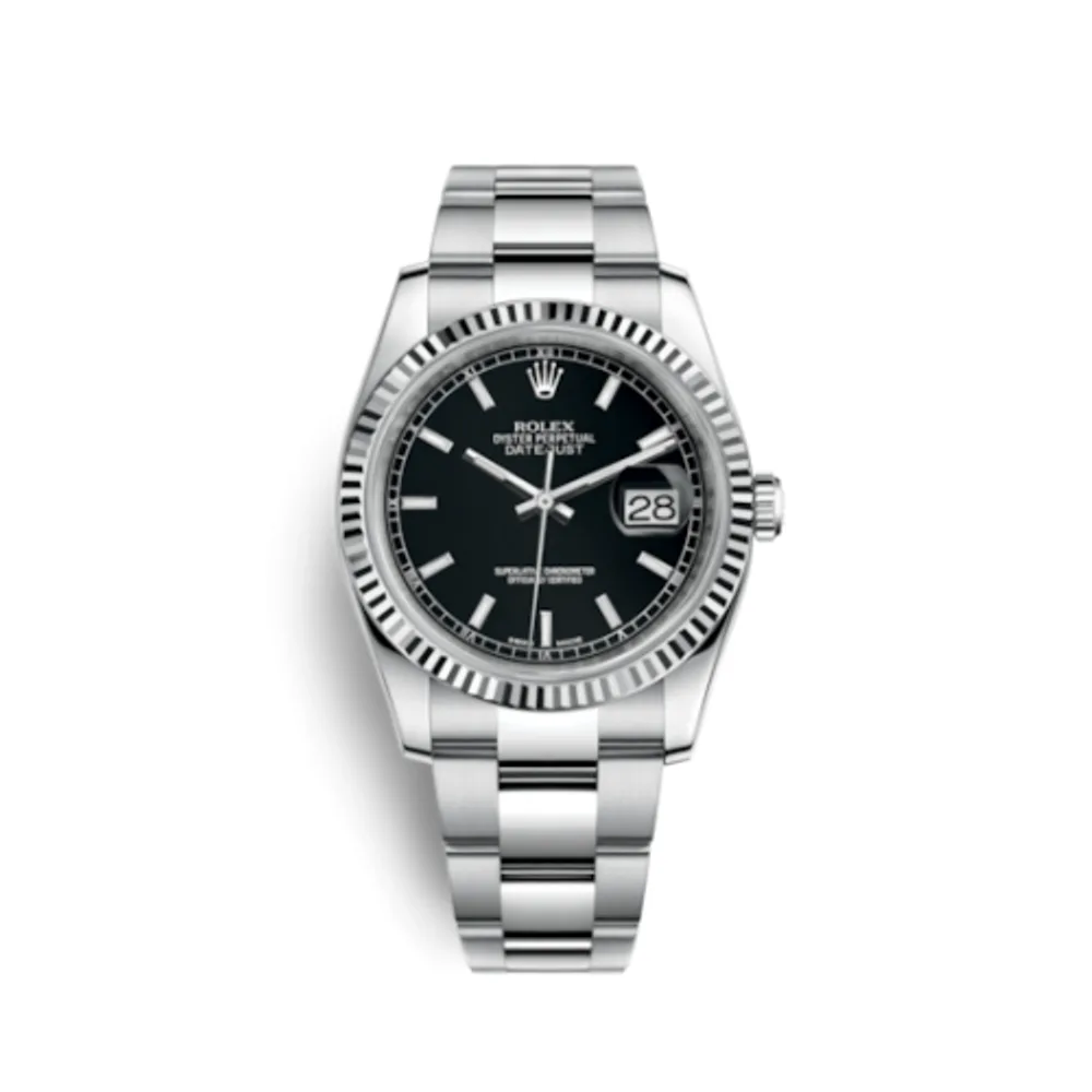 Rolex Datejust 36 Stainless Steel Fluted / Oyster / Black