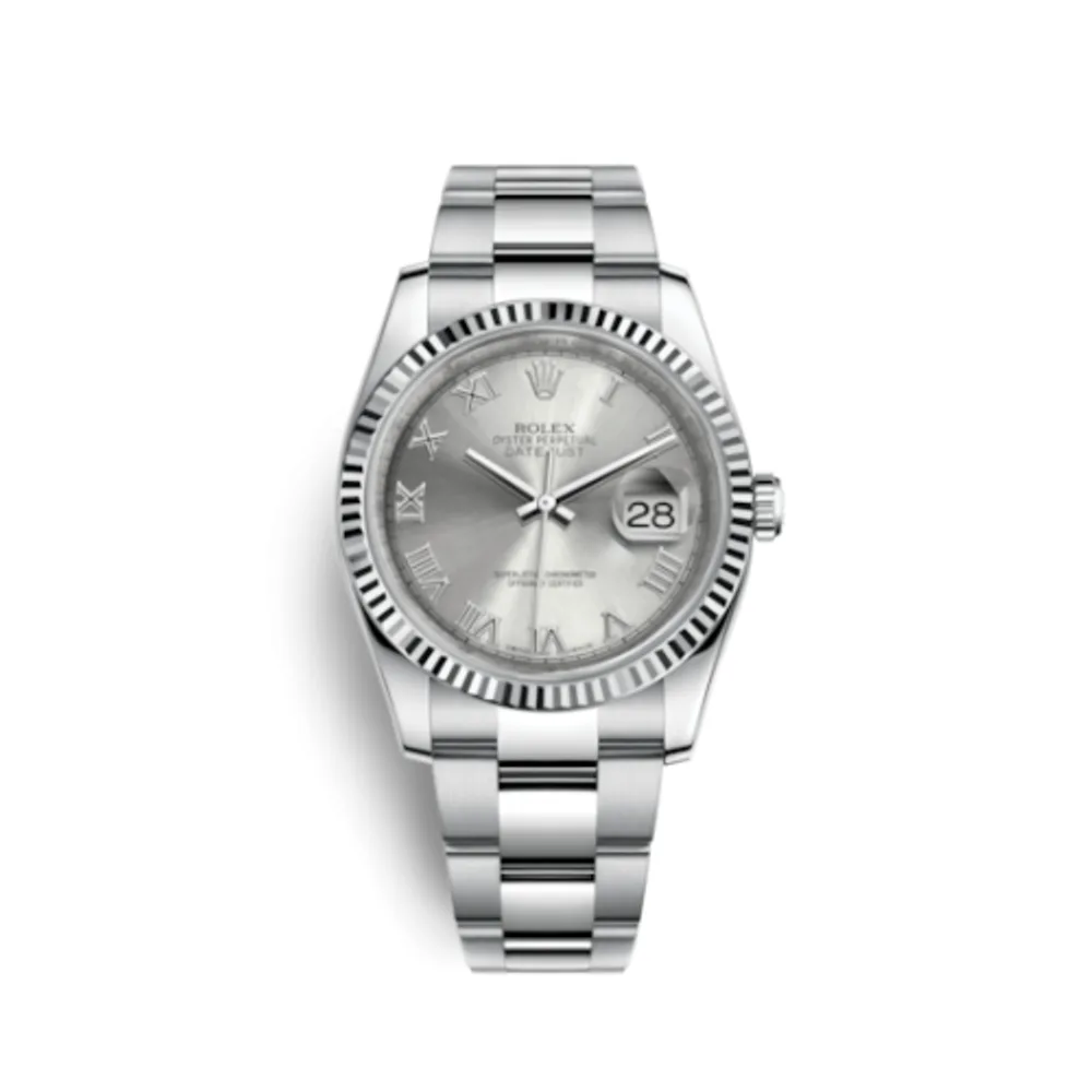 Rolex Datejust 36 Stainless Steel Fluted / Oyster / Rhodium Roman