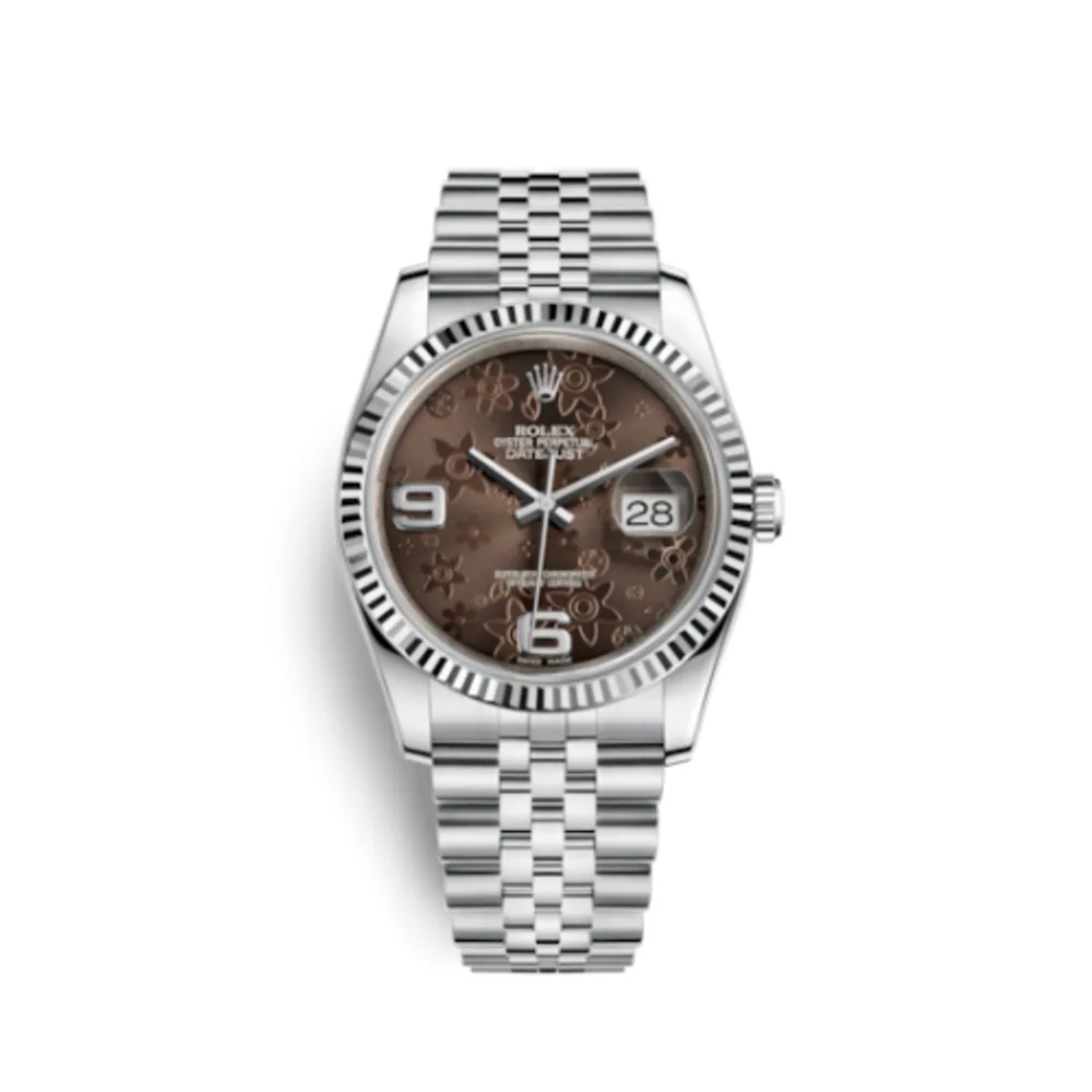 Rolex Datejust 36 Stainless Steel Fluted / Jubilee / Chocolate Floral