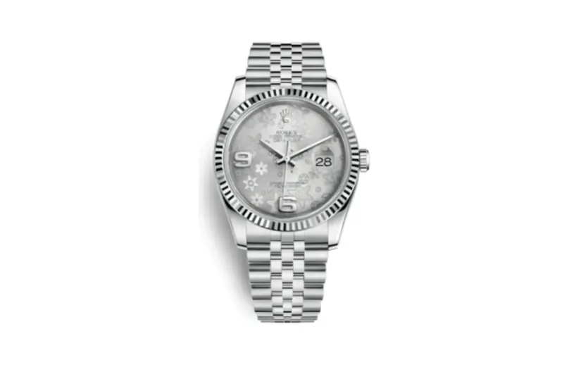 Rolex Datejust 36 Stainless Steel Fluted / Jubilee / Silver Floral
