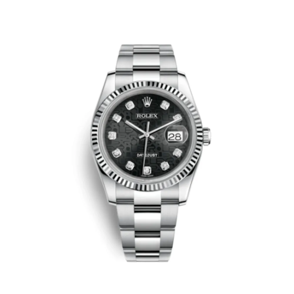 Rolex Datejust 36 Stainless Steel Fluted / Oyster / Black Computer
