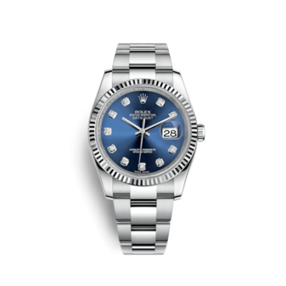 Rolex Datejust 36 Stainless Steel Fluted / Oyster / Blue Diamond