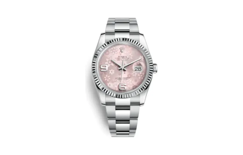 Rolex Datejust 36 Stainless Steel Fluted / Oyster / Pink Floral
