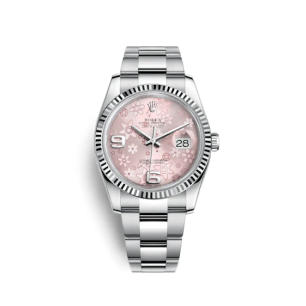 Rolex Datejust 36 Stainless Steel Fluted / Oyster / Pink Floral