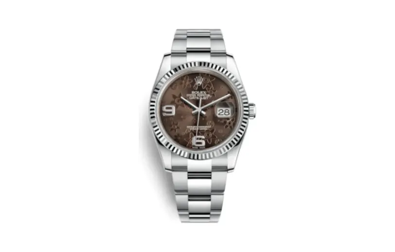 Rolex Datejust 36 Stainless Steel Fluted / Oyster / Chocolate Floral