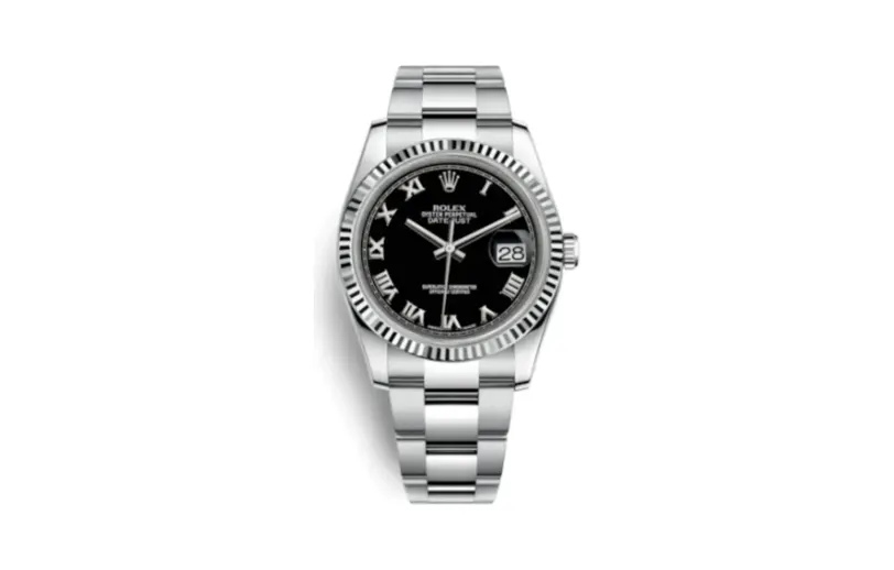Rolex Datejust 36 Stainless Steel Fluted / Oyster / Black Roman