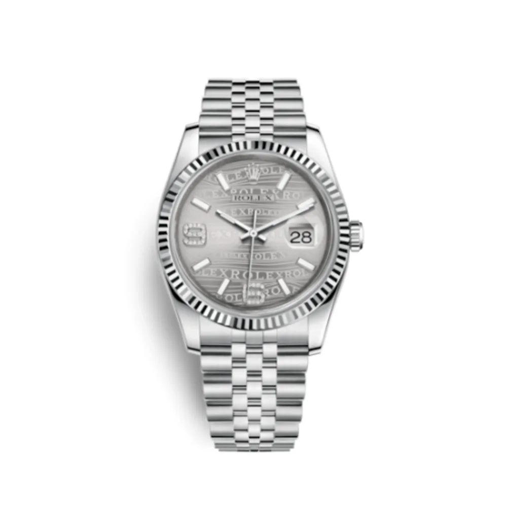 Rolex Datejust 36 Stainless Steel Fluted / Jubilee / Rhodium Wave