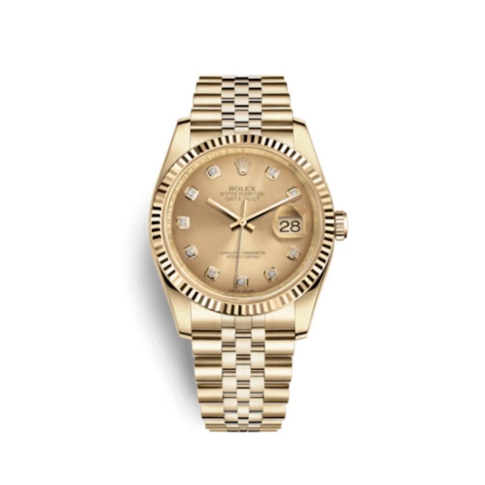Rolex Datejust 36 Yellow Gold Fluted / Jubilee / Champagne Diamonds