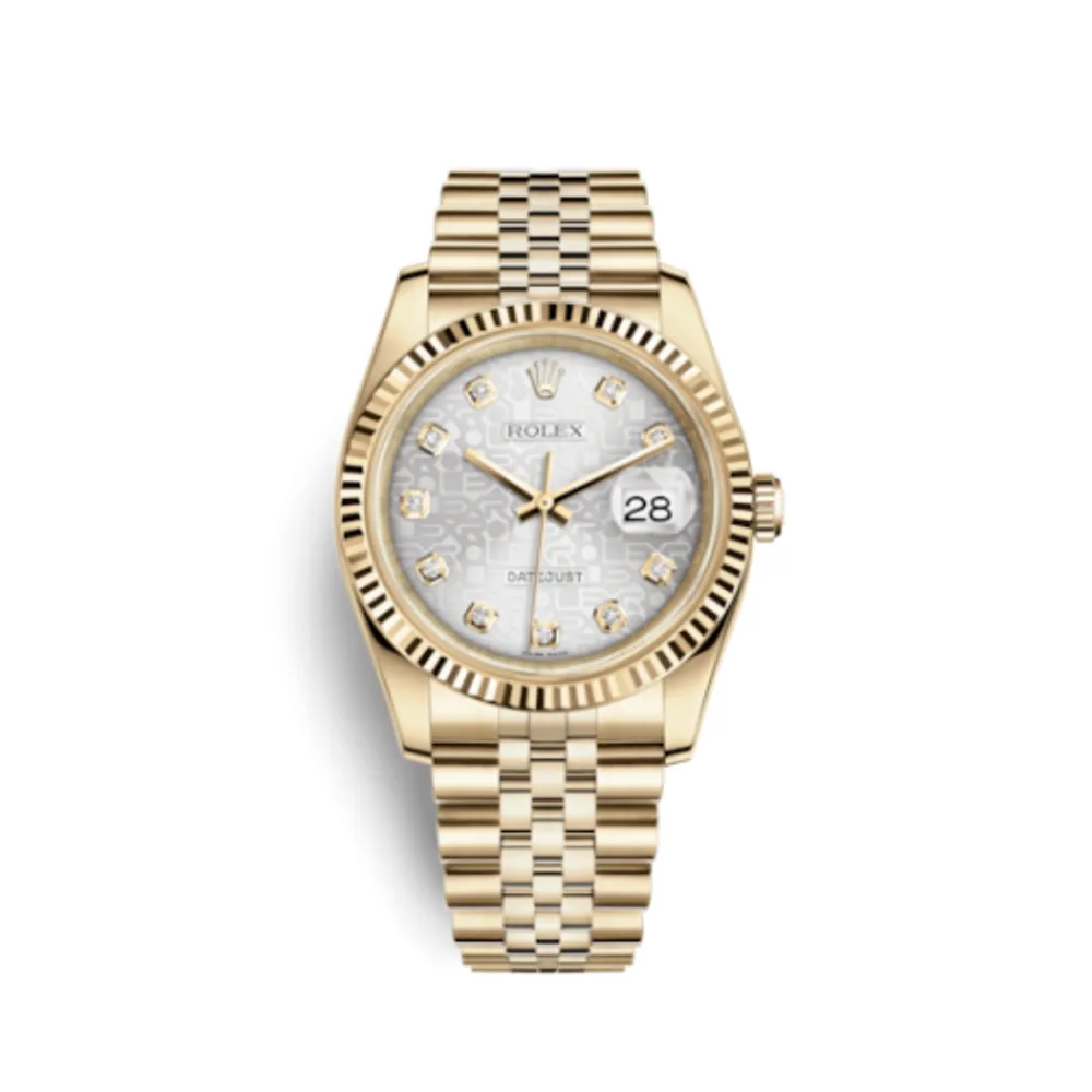 Rolex Datejust 36 Yellow Gold Fluted / Jubilee / Rhodium Computer