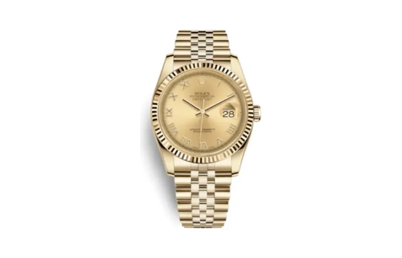 Rolex Datejust 36 Yellow Gold Fluted / Jubilee / Champagne Roman