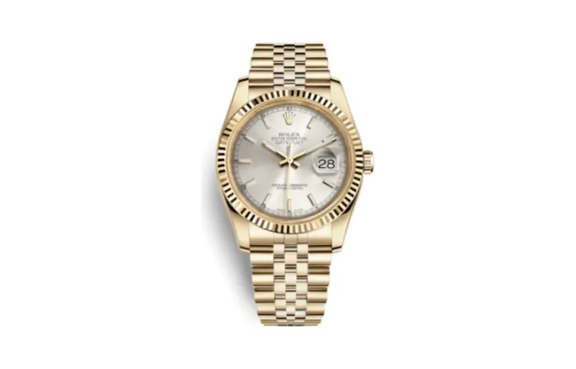 Rolex Datejust 36 Yellow Gold Fluted / Jubilee / Silver