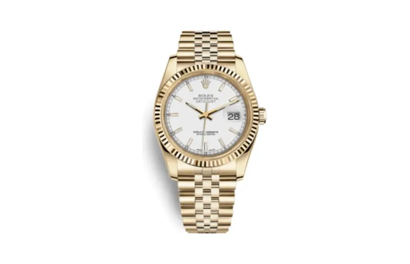 Rolex Datejust 36 Yellow Gold Fluted / Jubilee / White