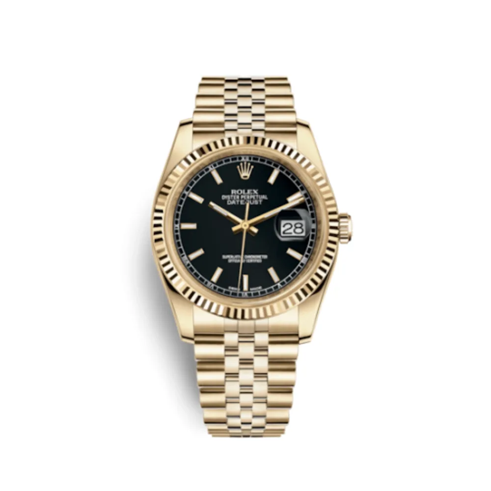 Rolex Datejust 36 Yellow Gold Fluted / Jubilee / Silver