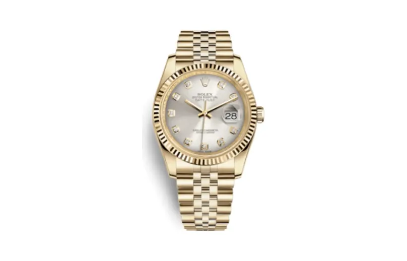 Rolex Datejust 36 Yellow Gold Fluted / Jubilee / Silver Diamonds