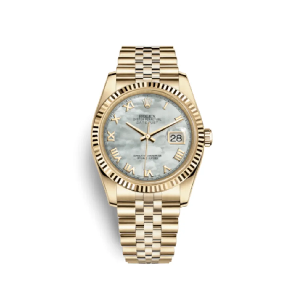 Rolex Datejust 36 Yellow Gold Fluted / Jubilee / MOP Roman