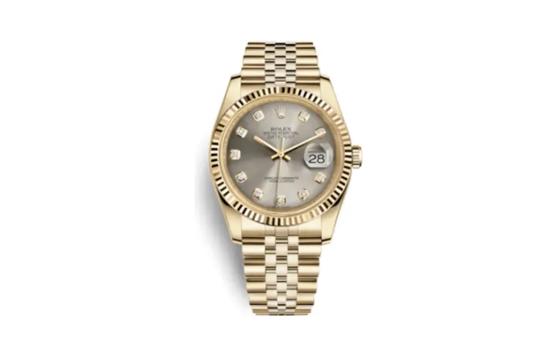 Rolex Datejust 36 Yellow Gold Fluted / Jubilee / Rhodium Diamonds