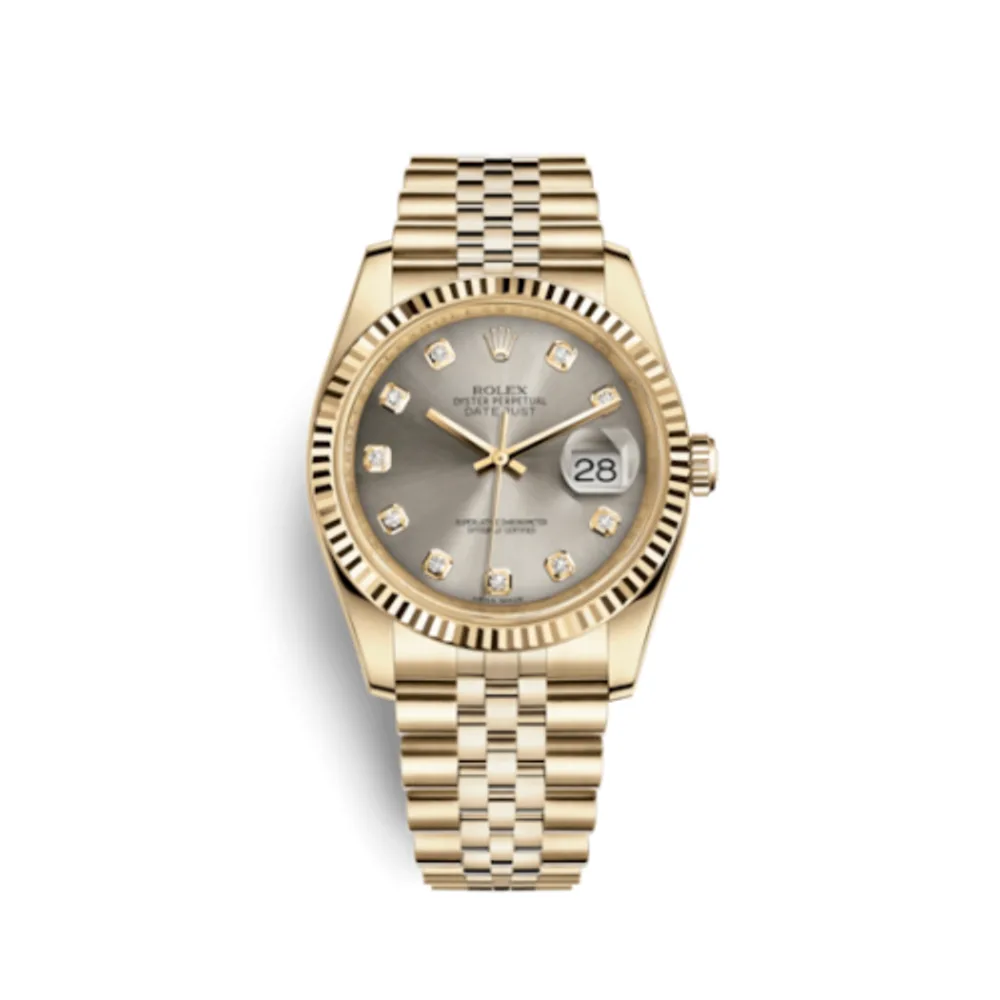 Rolex Datejust 36 Yellow Gold Fluted / Jubilee / Rhodium Diamonds