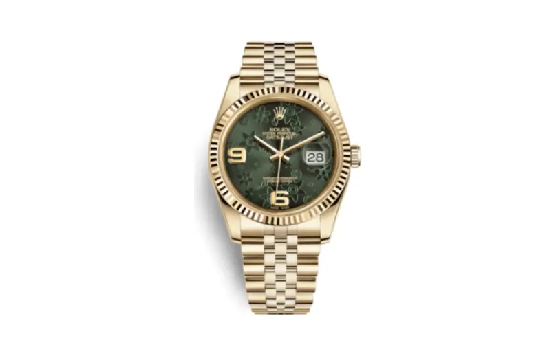 Rolex Datejust 36 Yellow Gold Fluted / Jubilee / Green Floral