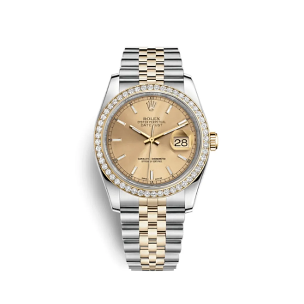 Rolex Datejust 36 Rolesor Yellow Diamond / Jubilee / Champagne