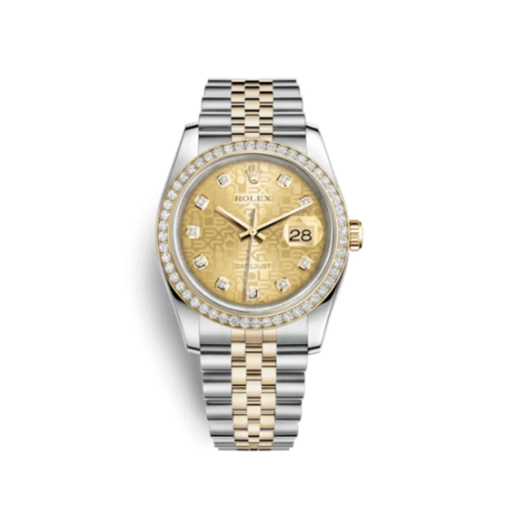 Rolex Datejust 36 Rolesor Yellow Diamond / Jubilee / Champagne Computer