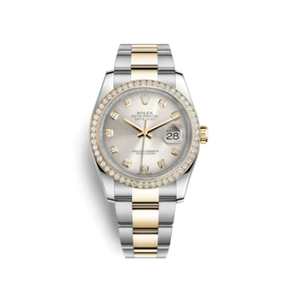 Rolex Datejust 36 Rolesor Yellow Diamond / Oyster / Silver Diamond