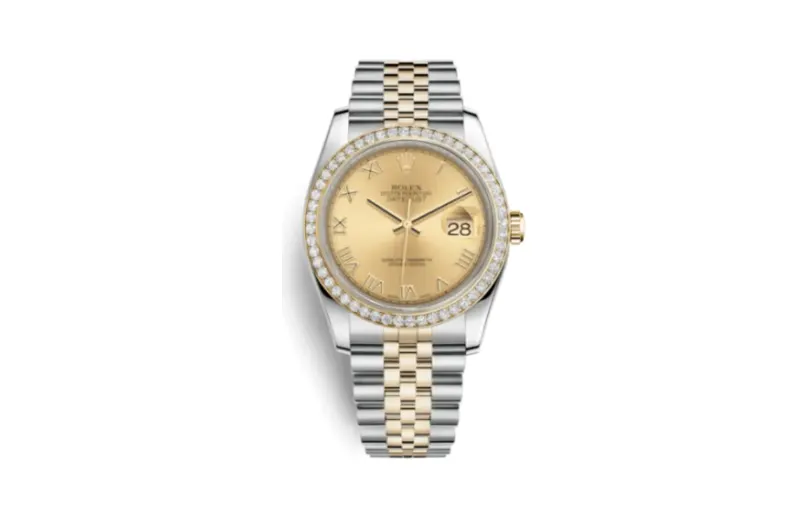 Rolex Datejust 36 Rolesor Yellow Diamond / Jubilee / Champagne Roman