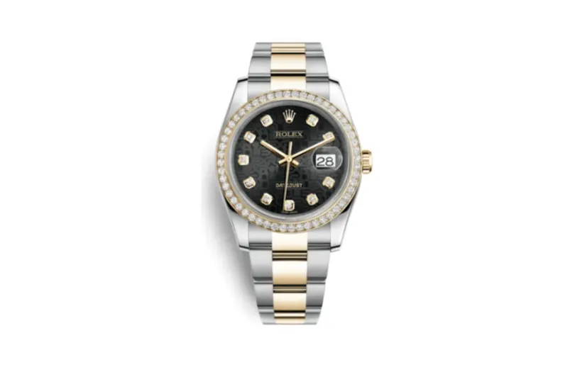 Rolex Datejust 36 Rolesor Yellow Diamond / Oyster / Black Computer