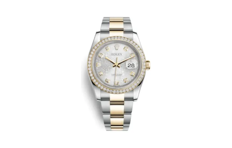 Rolex Datejust 36 Rolesor Yellow Diamond / Oyster / Silver Computer