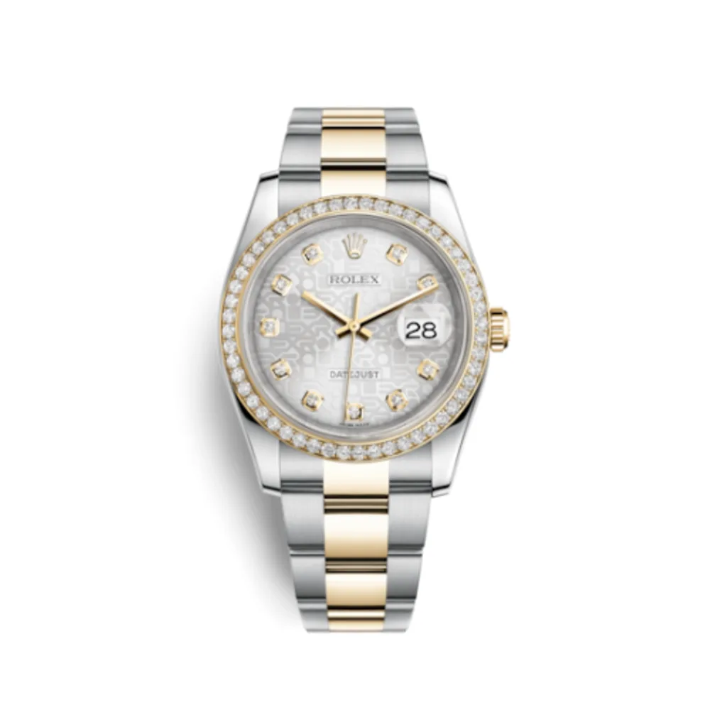 Rolex Datejust 36 Rolesor Yellow Diamond / Oyster / Silver Computer