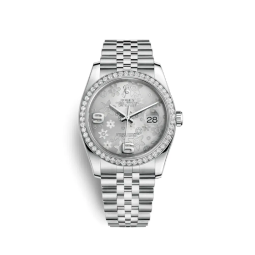 Rolex Datejust 36 Stainless Steel Diamond / Jubilee / Silver Floral