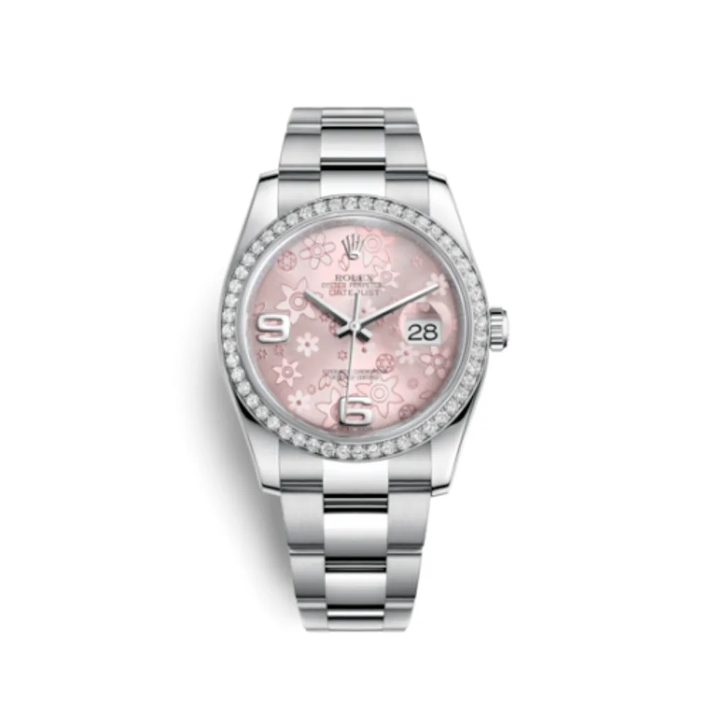 Rolex Datejust 36 Stainless Steel Diamond / Oyster / Pink Floral